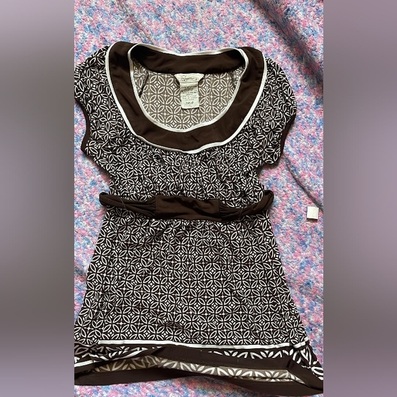 Speechless brown and white t shirt with ribbon tie size 6 - Picture 3 of 3